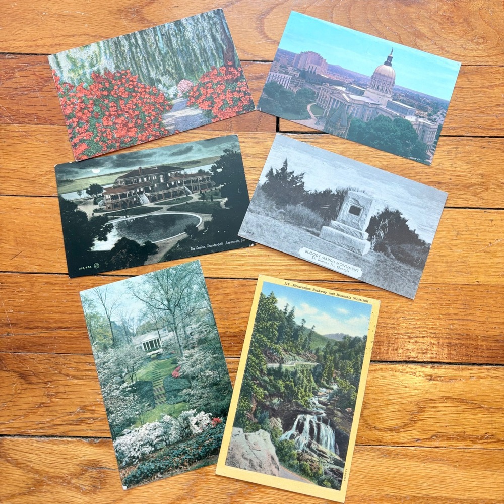 Vintage Georgia Postcard Lot of 6 State Capitol Scenic Nature Ephemera